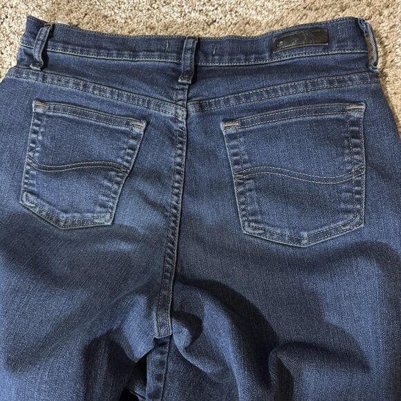 Lee Jeans Womens 10 Long Dark Wash Blue Relaxed Fit Straight Leg Stretch Denim - Picture 7 of 11